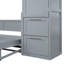 Full Size Gray Bed, Side Flip Feature, Storage Drawers, Keep Your Space Organized Multifunctional Wall Tailor Layout, 107.5"l X 58"w 72"h