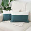Ensemble de 2 housses de coussin texturées à rayures turquoise et blanches de style bohème-114397316-114397314