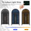 Armoire de rangement arquée Jerez, vitrine avec capteur de corps humain et lumières 3 couleurs, bibliothèque de présentation à 5 niveaux avec tablette ouverte pour le salon et le bureau-308869175