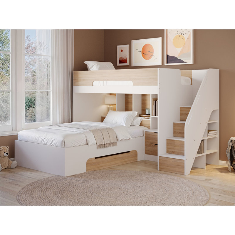 Small Double (4') Bunk Bed, Oak