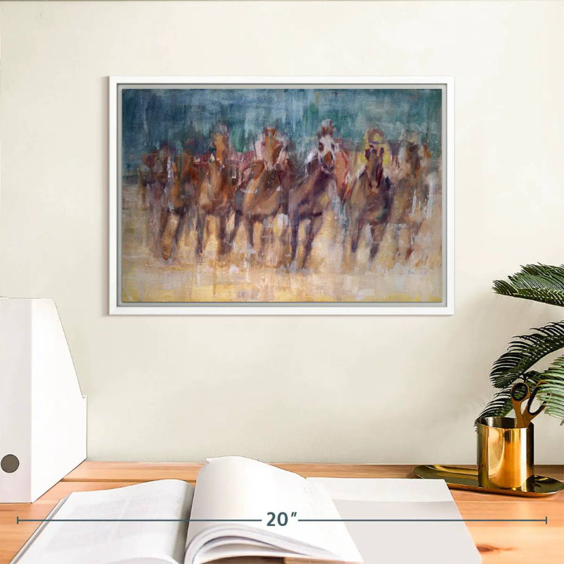 Final Sprint, Floating Frame White, 13" X 9"