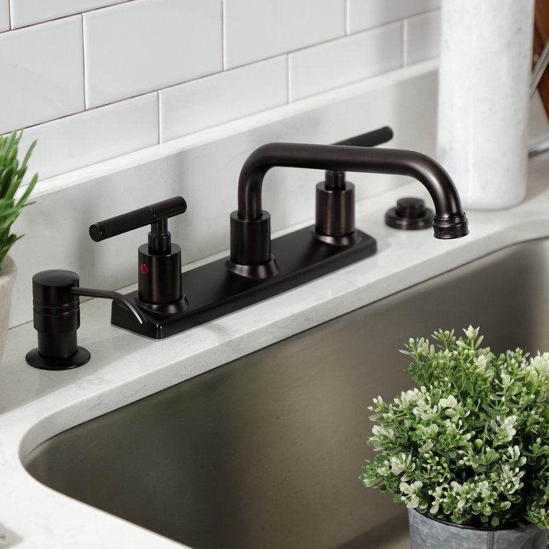 Kingston Brass Kaiser Two-Handle 2-Hole 8" Centerset Kitchen Faucet, Oil Rubbed Bronze