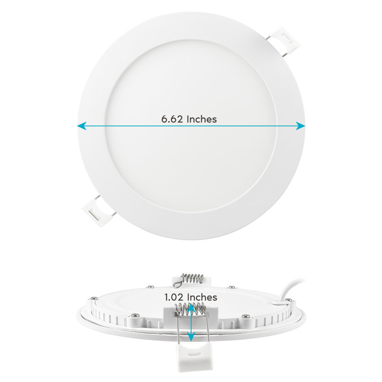 Luxrite 6" Ultra Thin LED Recessed Light With J-Box 12W 5 Colour Selectable Dimmable 1000 Lumens ETL Listed Energy Star IC Rated 6 Pack