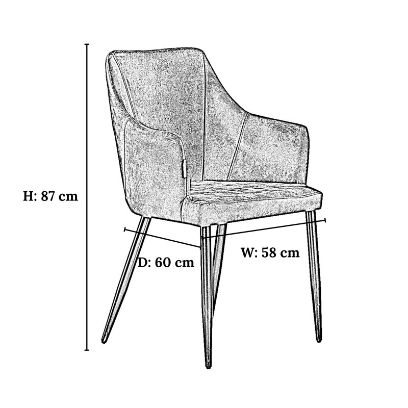 Maramec Faux Leather Dining Chairs - Ergonomic back with Strong Metal Legs - Modern Armchair for Dining Room Living Room Restaurants