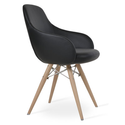 Gazel 17.7'' H Faux Leather Upholstered Metal Armchair