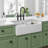 24 inch White Ceramic Farmhouse Kitchen Sink with Deep Apron Front and Undermount Installation