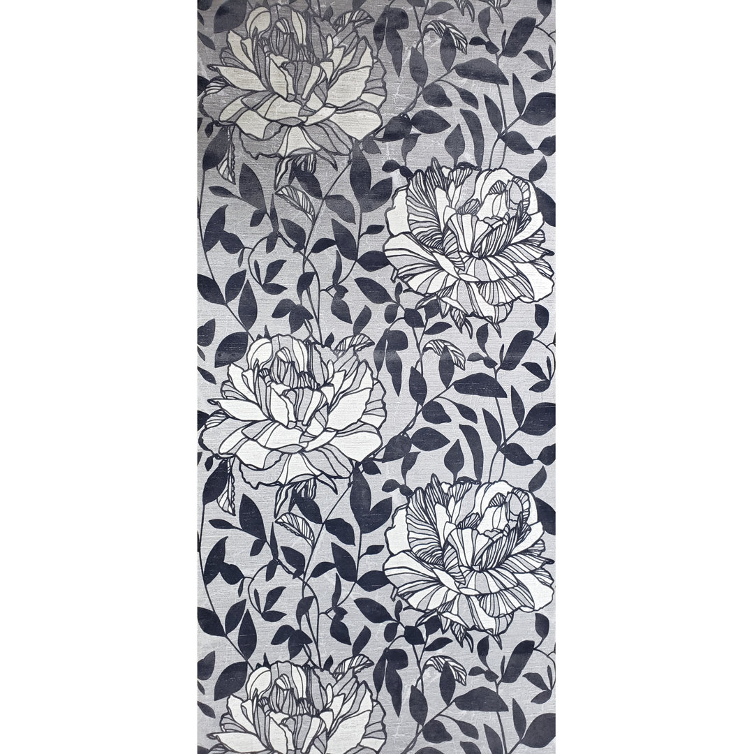 Sara Modern 33' L x 27" W 3D Embossed Flocked Wallpaper Roll Red Barrel Studio® 