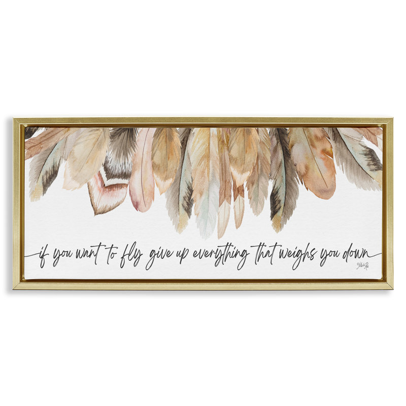 «If You Want To Fly Floater» par Marla Rae, Cadre flottant métallique doré, H 11 po x l 25 po