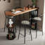 Ensemble de tables de bar 2 personnes brun clair + bois massif noir + fer