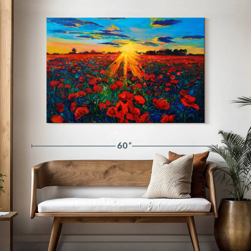 Alvord Poppy Field Golden Hour, H 34 po x l 51 po