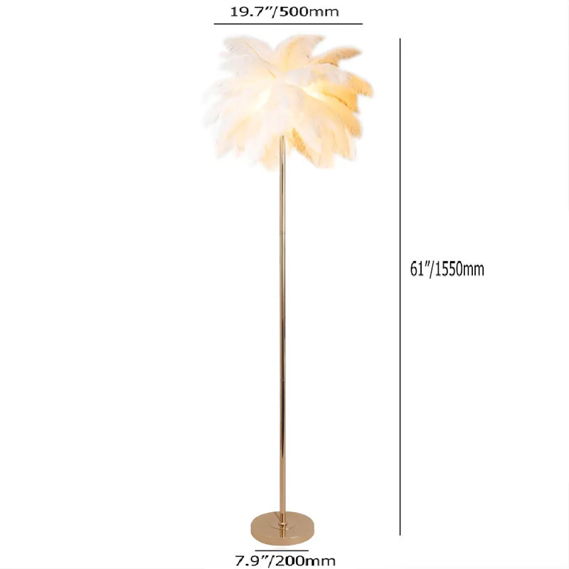 Aeyden 155cm Gold Tree Floor Lamp, White