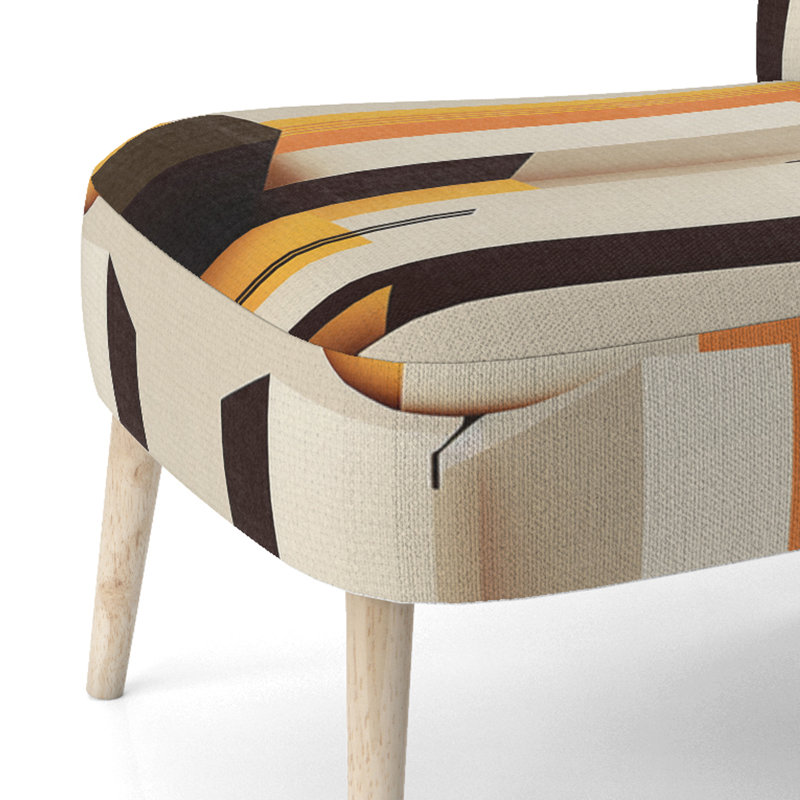 Reality Of Essential Shapes VI - Chaise d'appoint rembourrée minimaliste, chaise d'appoint jaune