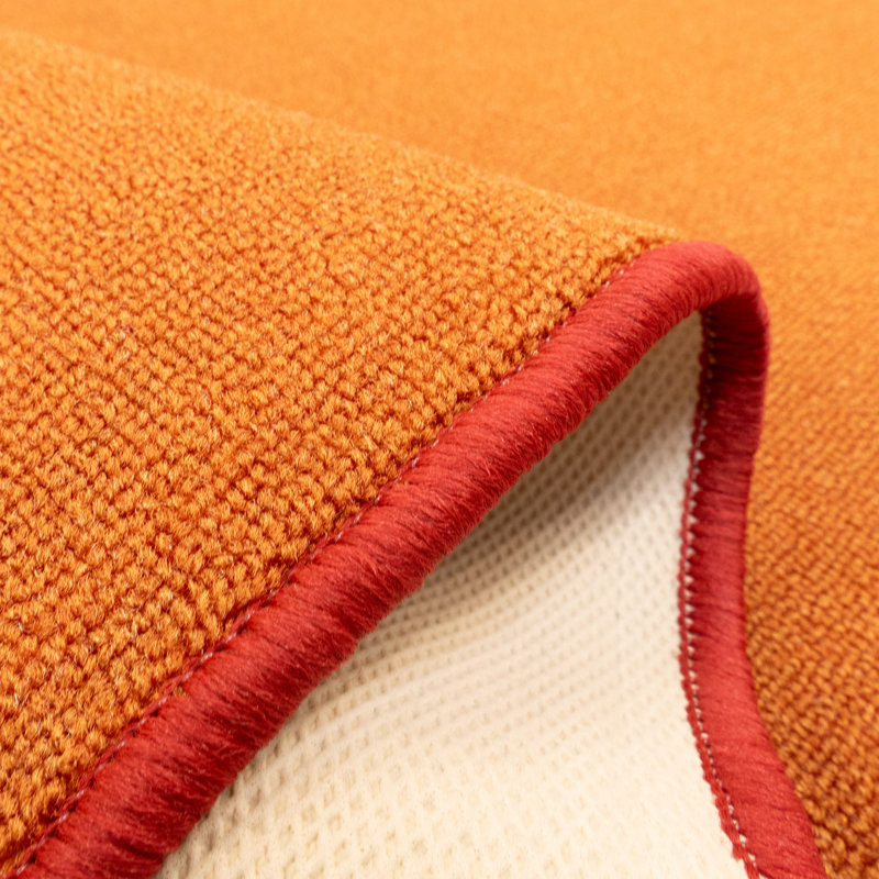 Anti Slip Low Profile Solid Orange Colour Custom Size Runner Rug for Hallway Stairway Entryway Kitchen, Runner 1'10" x 10'