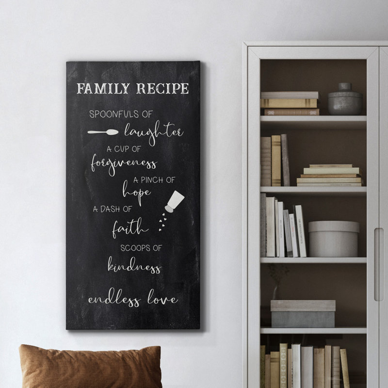 Family Recipe - Impression sur toile tendue, H 24 po x l 12 po x P 1 po