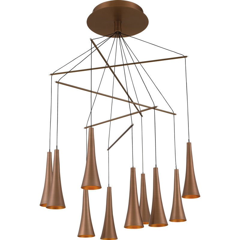 Lustre 10 lumières à abat-jour Platinum