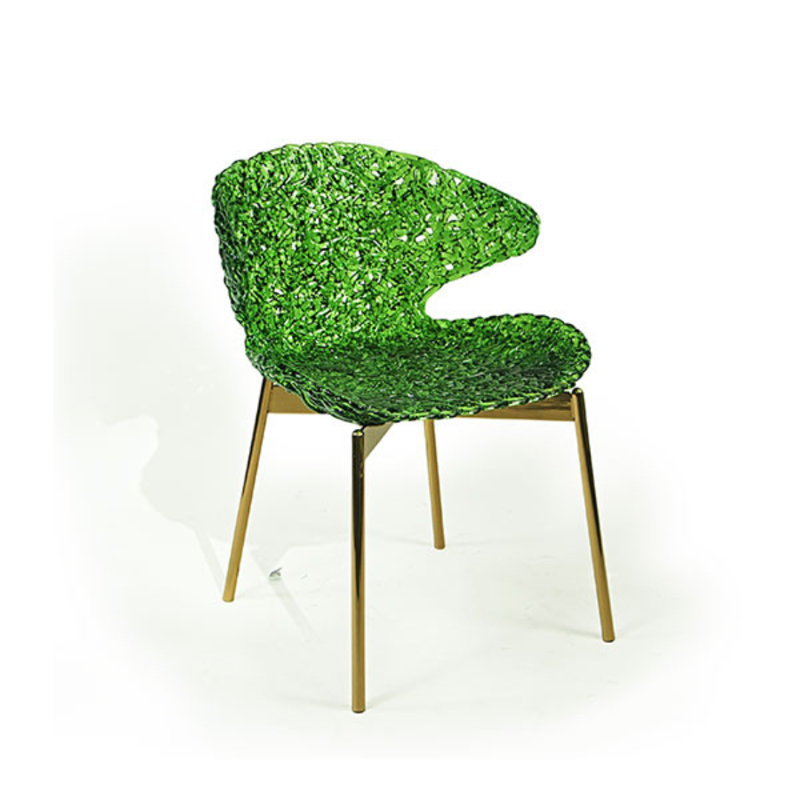 Fauteuil de salle à manger en polycarbonate de luxe D Sainte Swan - Chaise d'appoint sculpturale moderne avec pieds en acier pour la salle à manger et le bureau