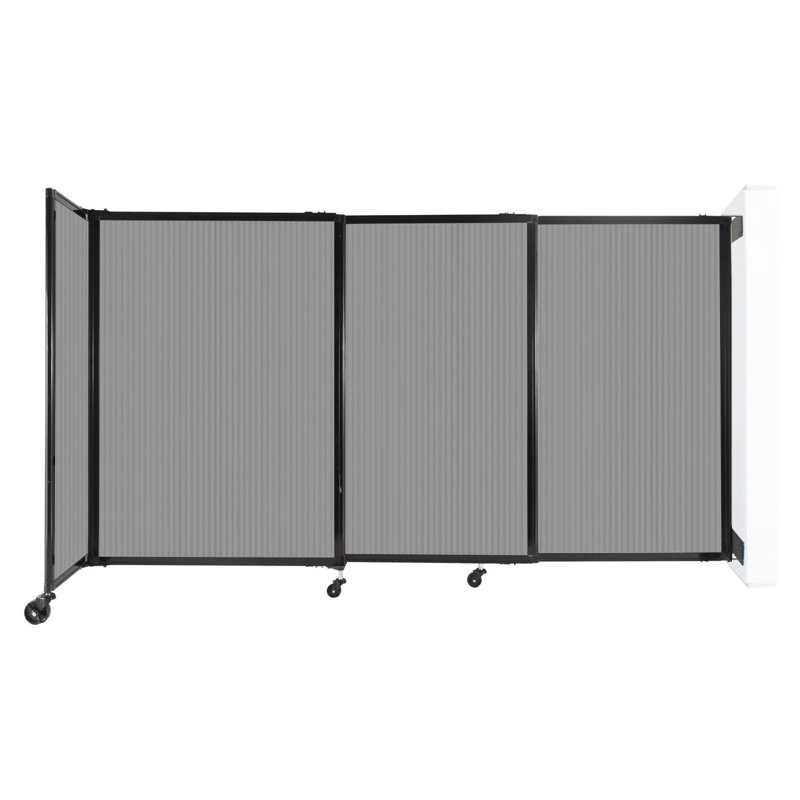 Cloison coulissante 5 pi, H 90 po x l 186 po x P 33 po, Gris clair