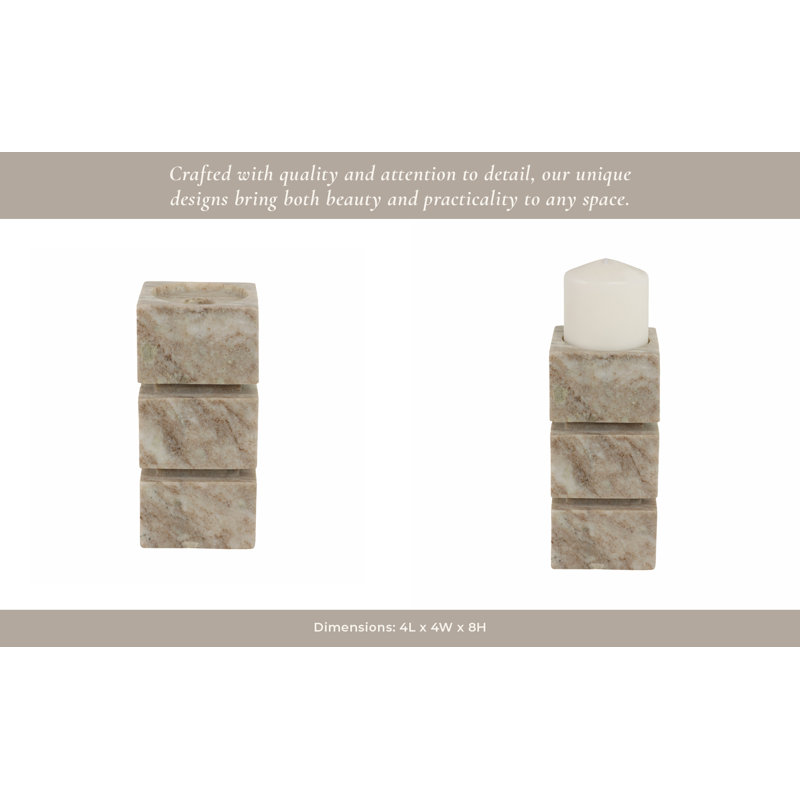 Pillar Candle Holder, 8" H x 4" W x 4" D