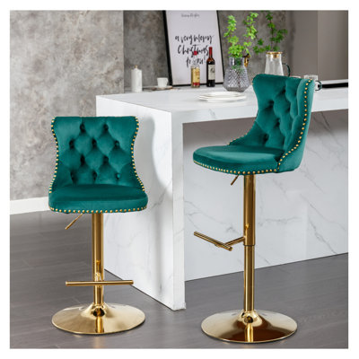  Ensemble de 2 tabourets de bar Golden Swivel