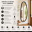 Miroir mural 28 po x 60 po avec cadre en bois de manguier noir délavé, finition noire
