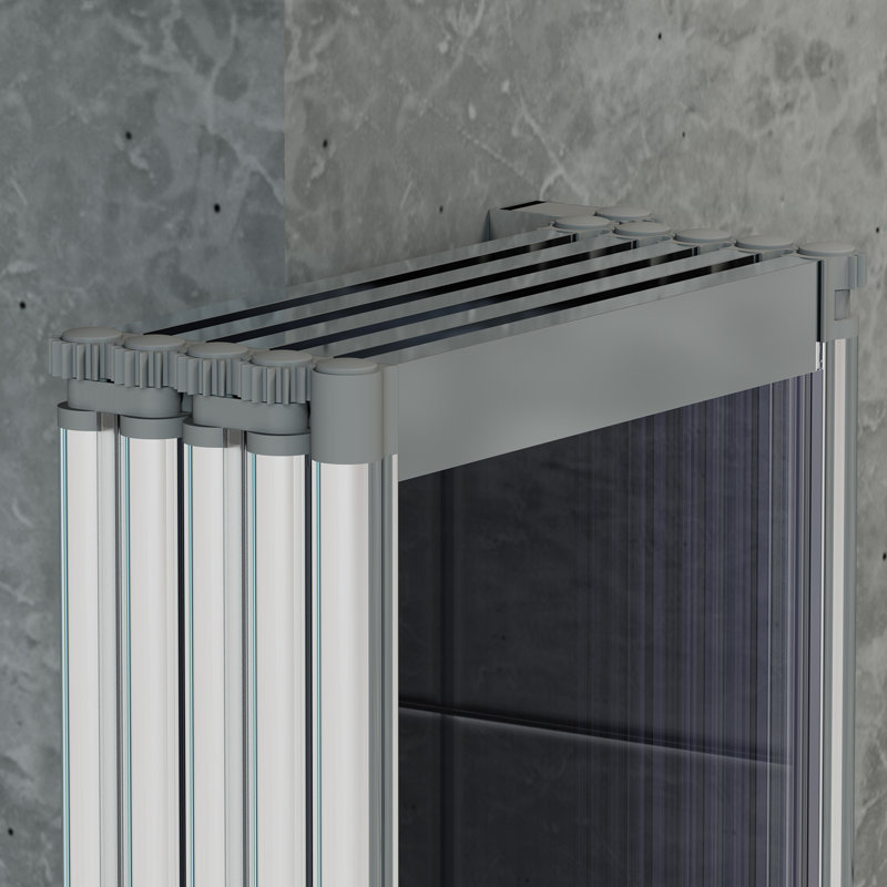 1200mm W x 1400mm H 5-Fold Grey Glass Shower Screen