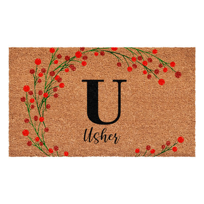 Paillasson baies de Noël personnalisées, lettre U