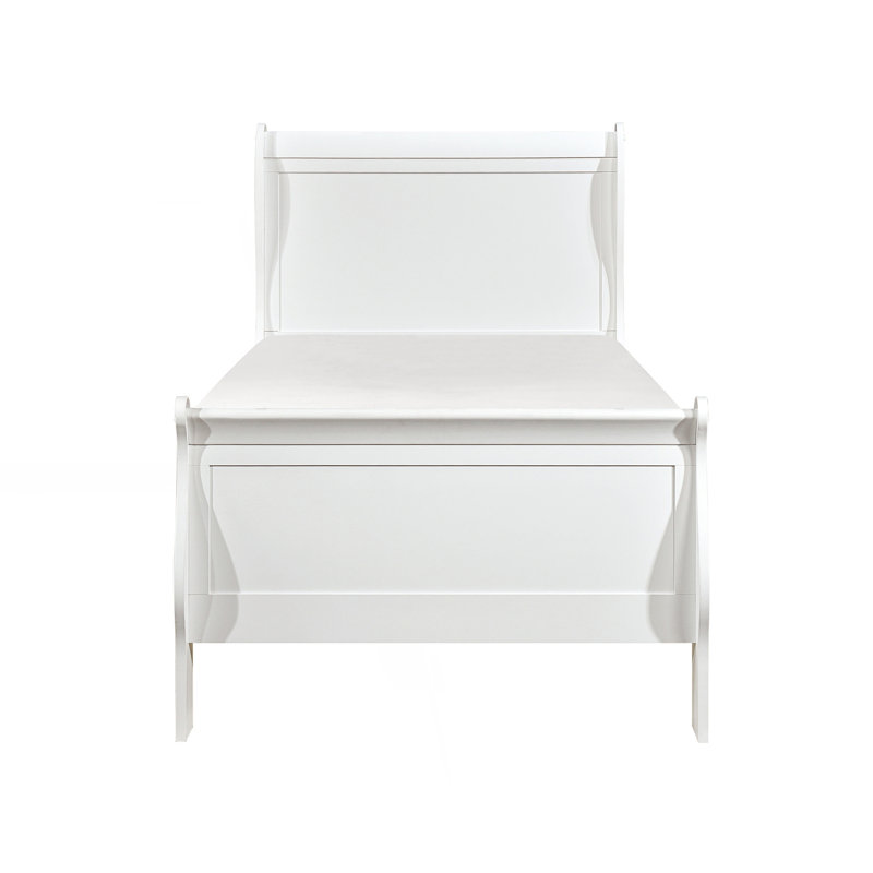 Lit simple classique de style Louis Philippe, Lit simple, Blanc