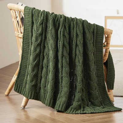 Bedsure Chenille Cable Knitted Throw Blanket For Couch GentleSoft™️
