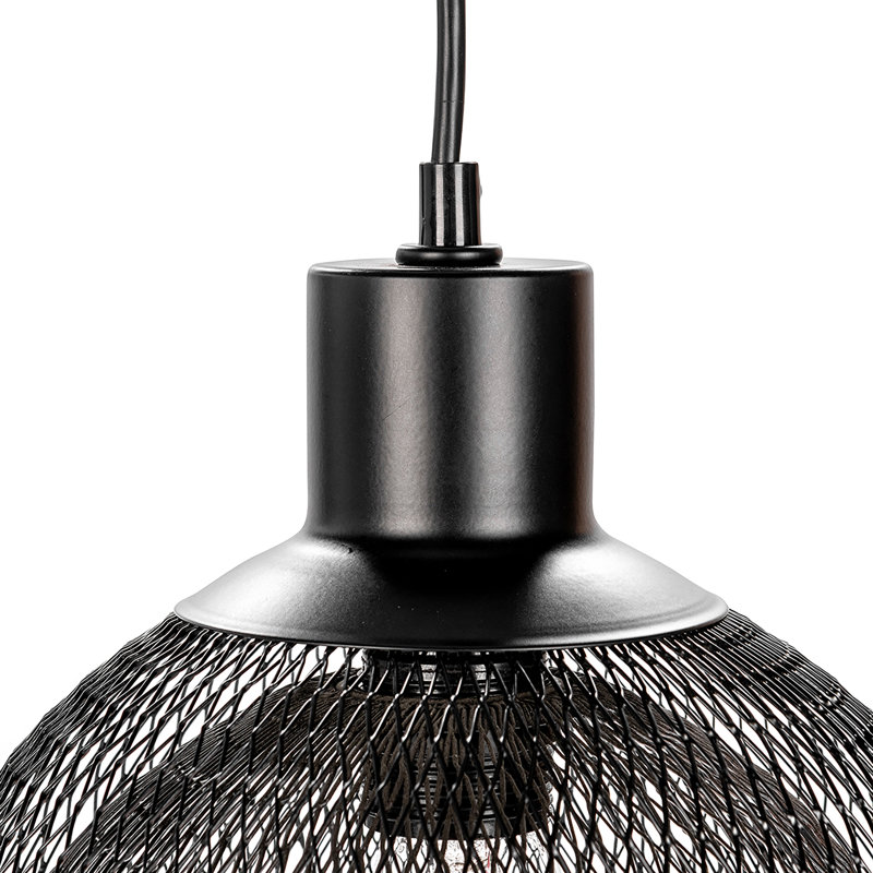 1 - Light Single Pendant, 15.6" H x 10" W x 10" D, Black