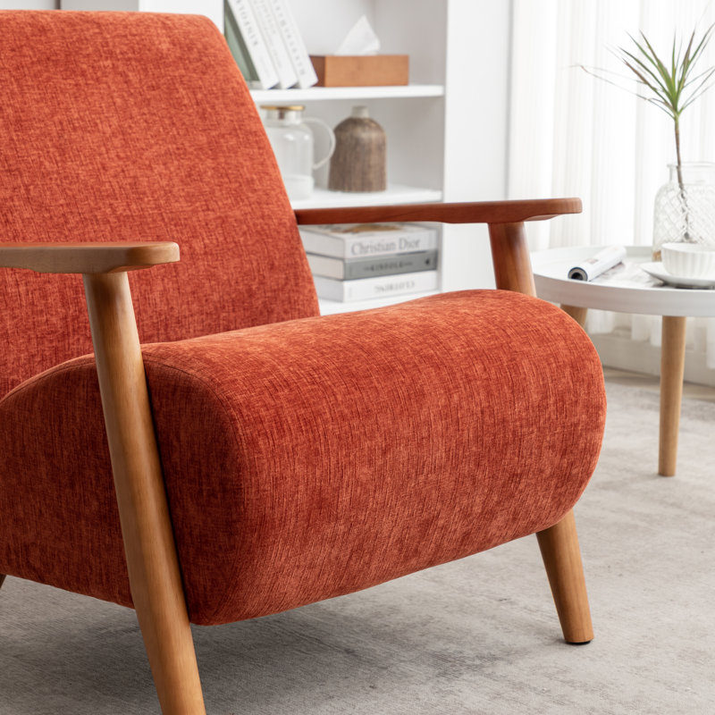 Ensemble de 2 fauteuils rembourrés Andablo, Polyester orange
