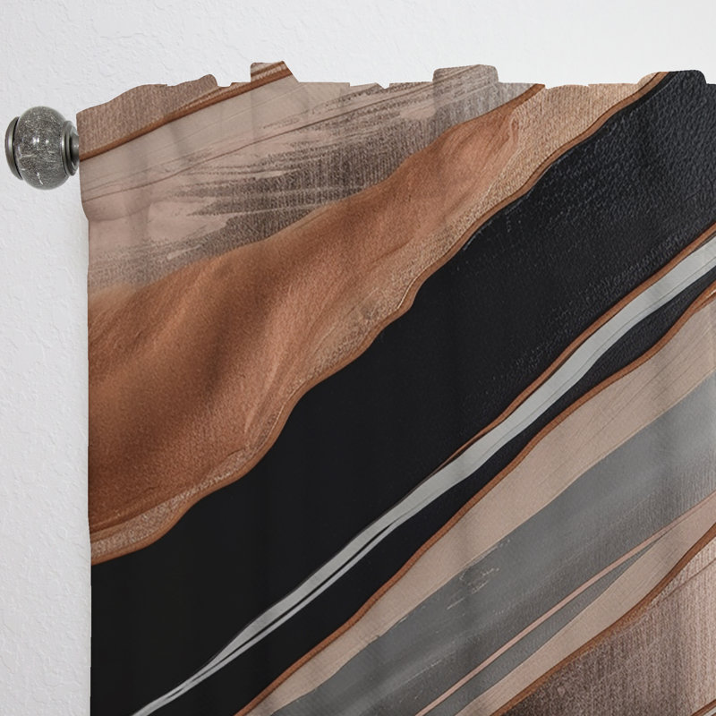 Carston - Essence de lignes VI dorée - Rideau moderne - Velours obscurcissant - 1 panneau, L 52 po x L 108 po