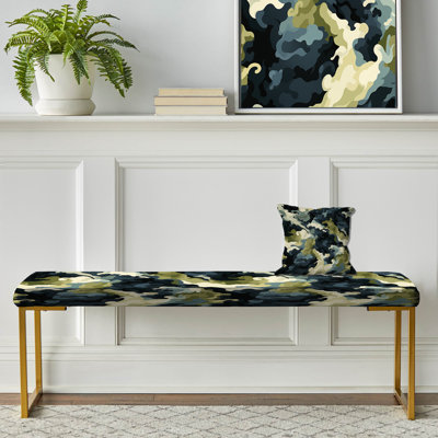 Banc rembourré en camouflage Retro Revival