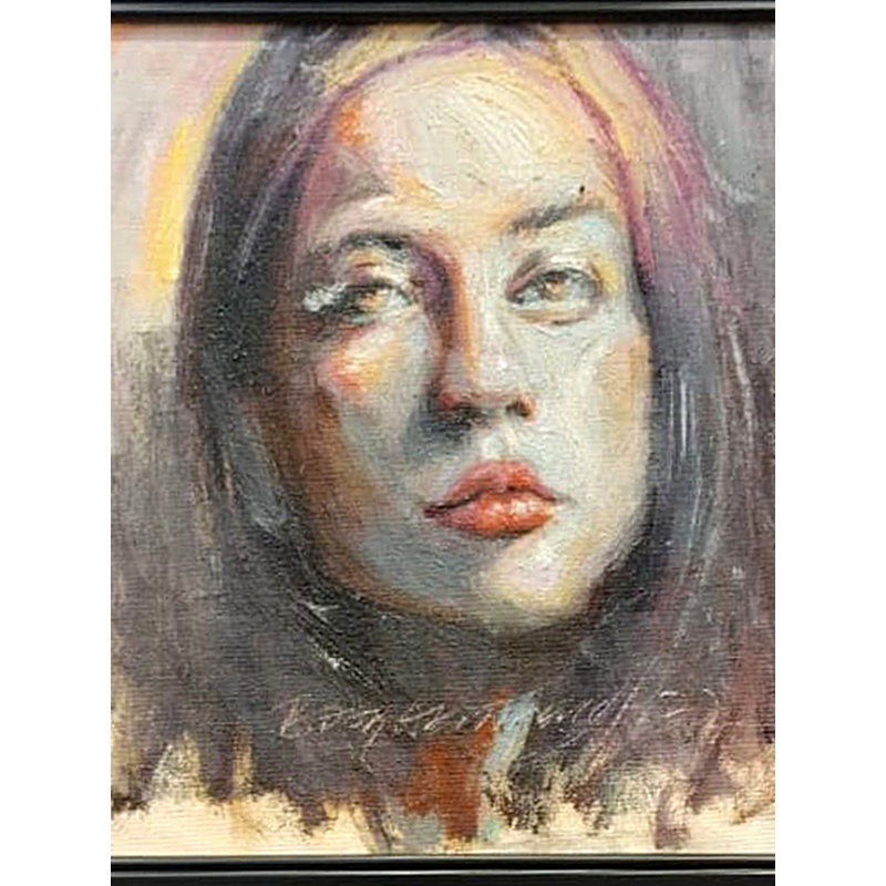 Jeune fille | Magnifique peinture encadrée |  Par Boby Abraham | Huile sur toile