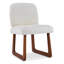 Ensemble de 2 chaises de salle à manger rembourrées avec pieds courbés en bois et tissu beige, capacité de 300 lb