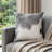 18" Gray and White Cowhide Throw Pillow