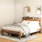 Wood Platform Bed Frame With Storage LED Light Headboard And 2 USB , Noise Free,No Box Spring Needed And Easy Assembly Tool,Large Under Bed Storage-2131041669-2139011064