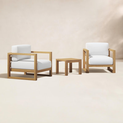 Upland 2-Person Teak Patio Seating Group