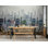 Papier peint bleu gris Misty City Skyline