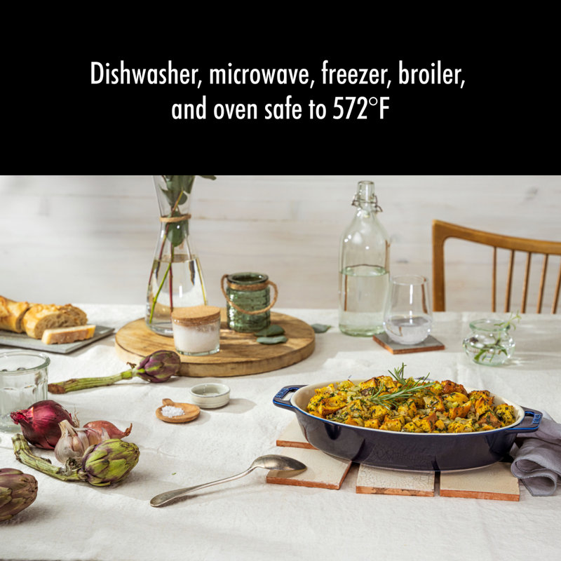Staub Ceramics 3-piece Mixed Baking Dish Set, Dark Blue