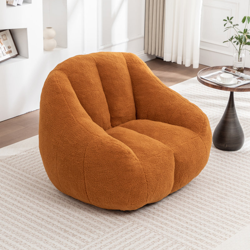Fauteuil à billes avec rembourrage, Peluche jaune