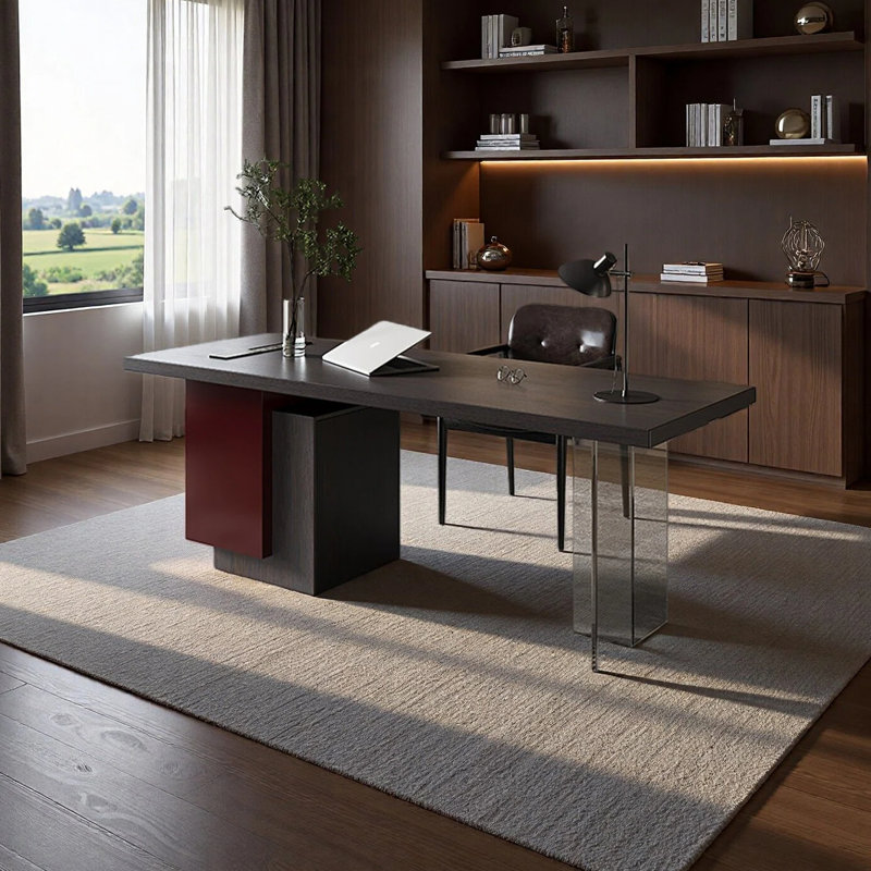 Bureau de style italien minimaliste, H 29,53 po x l 62,99 po x P 27,56 po
