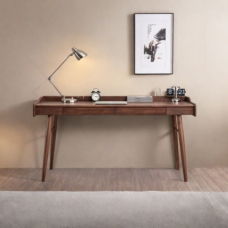 Bureau moderne simple en noyer noir, H 29,53 po x l 55,12 po x P 25,59 po