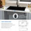 Évier de cuisine encastré en acier inoxydable de calibre 16 SUS304 de style station de travail encastrable noir L 30 po x l 22 po Gunmetal