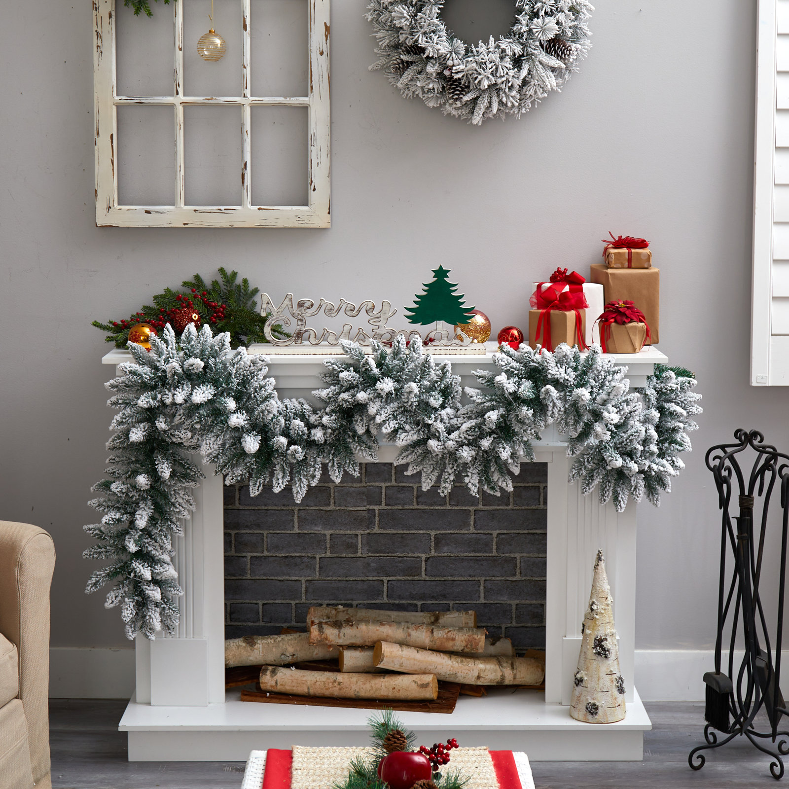 108'' in. Lighted Faux Pine Garland