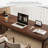 Simple Nut-Brown Solid Wood Walnut Rectangle Desk-270497633