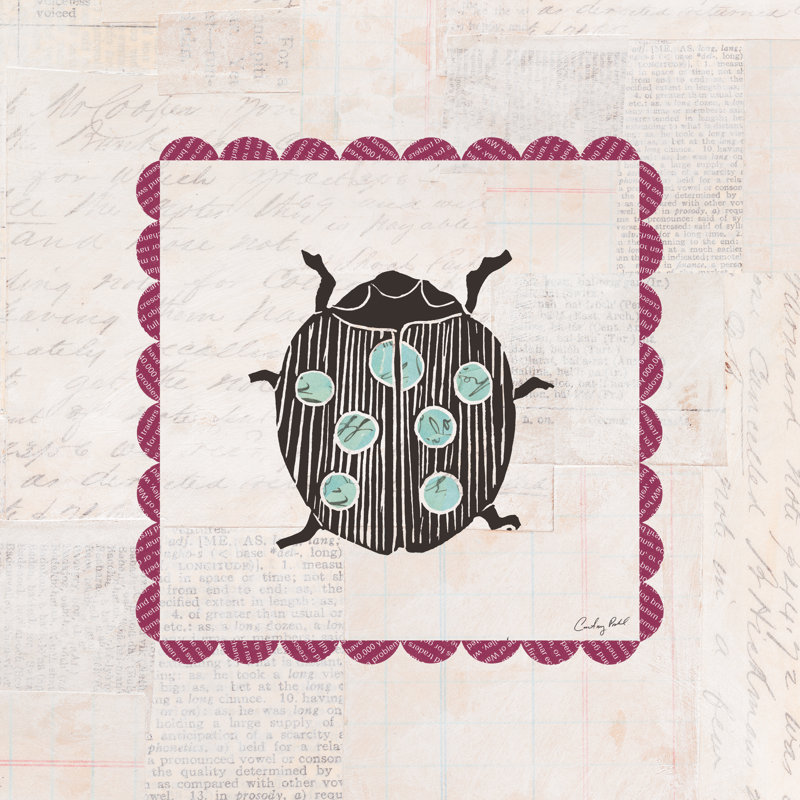 Ladybug Stamp Bright by Courtney Prahl - Wrapped Canvas Painting, 51cm H x 51cm W
