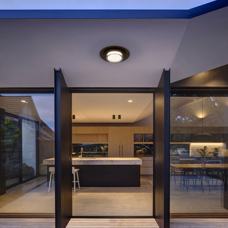     Plate Collection LED Flush Mount, Wet Rated for Indoor/Outdoor Use, 3-CCT Selectable, Dimmable, 2.75" H x 16" W x 16" D