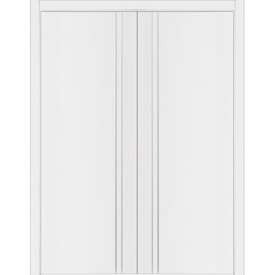 Glam G-Pro 002 pré-suspendu blanc doux, intérieur moderne, double porte réversible 48 po x 96 po