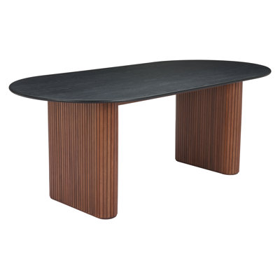 Dining Table Black & Walnut