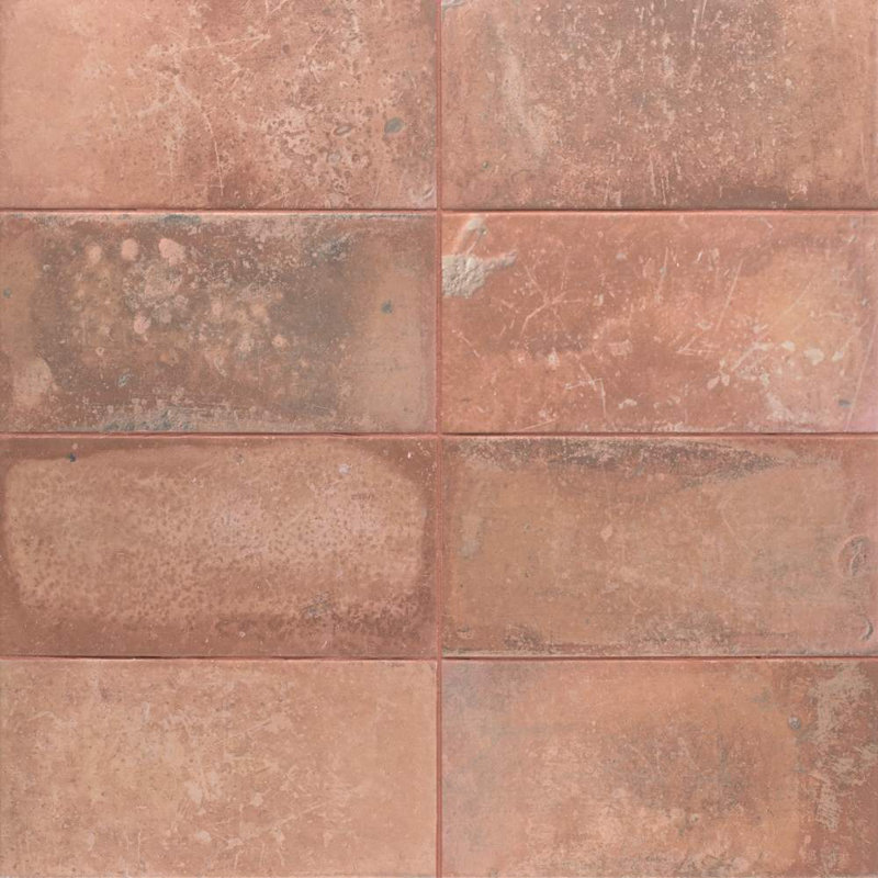 Carreau de sol et mural 6 po x 12 po Arcilla, Rose